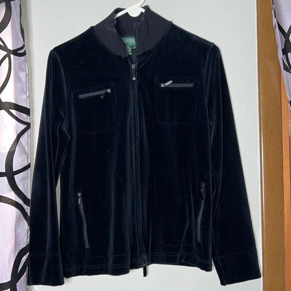 Lauren Ralph Lauren Velour full zip jacket, size medium - Picture 1 of 8